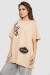 Футболка женская с принтом, цвет бежевый, 244R4002-2 Футболка женская с принтом, цвет бежевый, 244R4002-2