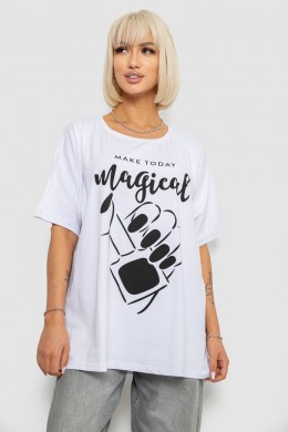 Футболка женская с принтом, цвет белый, 244R6005-1