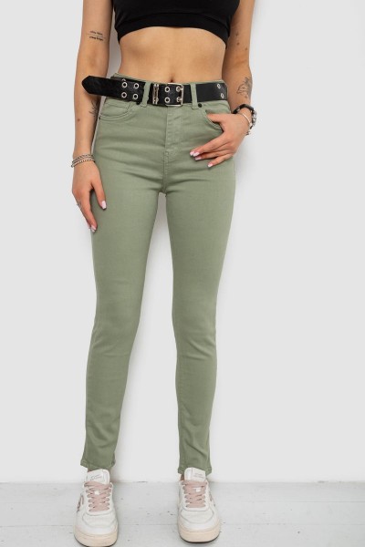 Джинсы женские Skinny Американки, цвет оливковый, 182R00252