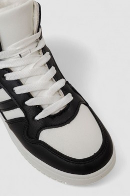 Кросівки жіночі зимові на хутрі, колір біло-чорний, 248RAD400-6