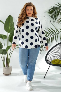 Свитшот женский в горох, цвет молочный, 257R332