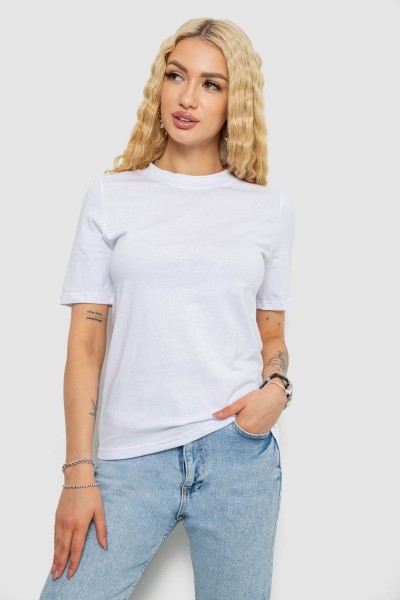 Футболка жіноча однотонна  -уцінка, колір білий, 241R1800-U-11