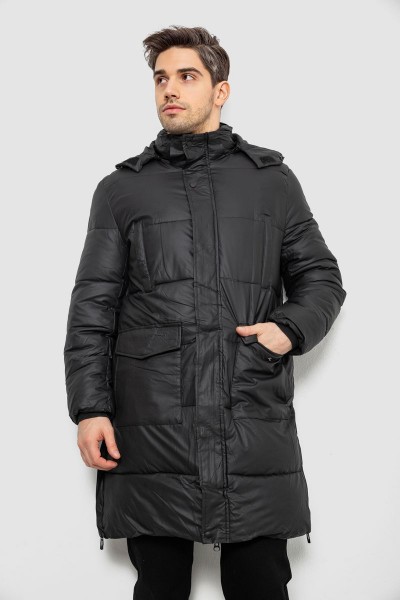 Куртка мужская зимняя удлиненная, цвет черный, 244RH76-30