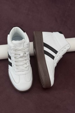 Кроссовки женские демисезонные, цвет бело-черный, 248RSD20