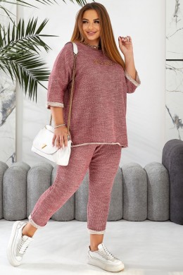 Костюм женский домашний, цвет бордовый, 257R44