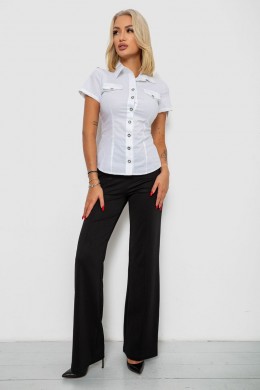 Рубашка женская однотонная, цвет белый, 230R068-1