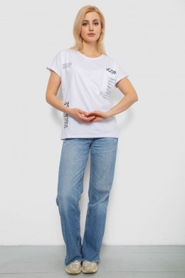 Футболка женская с принтом, цвет белый, 244R2318-5