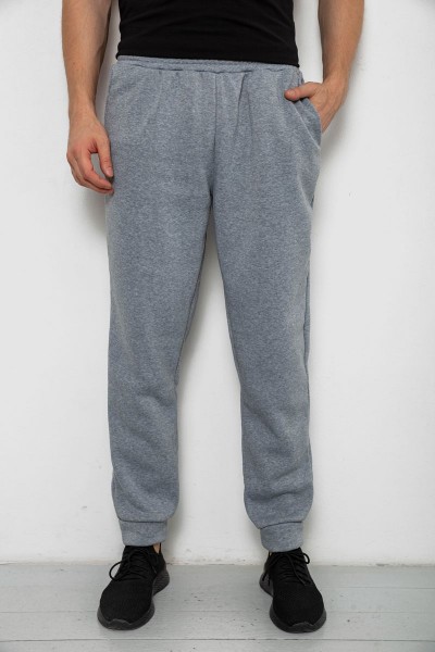 Спортивные штаны мужские на флисе, цвет серый, 238R58641