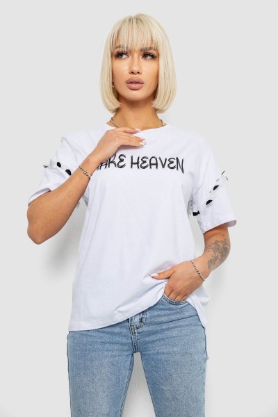 Футболка женская с принтом, цвет белый, 244R2351