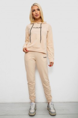 Спортивний костюм жіночий двонитка, колір бежевий, 214R1419-006