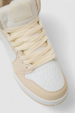 Кроссовки женские зимние на меху, цвет бело-бежевый, 248RHB470