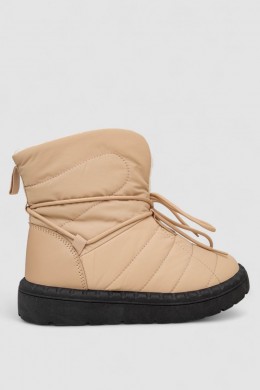 Дутики женские зимние на меху, цвет бежево-черный, 248RFM500