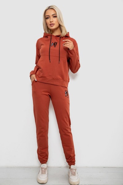 Спортивный костюм женский двухнитка, цвет терракотовый, 214R1419-003
