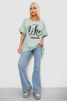 Футболка женская с принтом, цвет оливковый, 244R4023