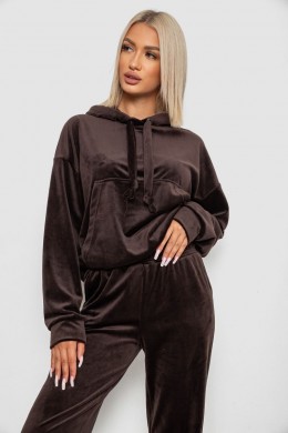 Спортивный костюм женский велюровый, цвет шоколадный, 241R1530-5