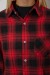 Рубашка женская в клетку, цвет красный, 244R1070 Рубашка женская в клетку, цвет красный, 244R1070