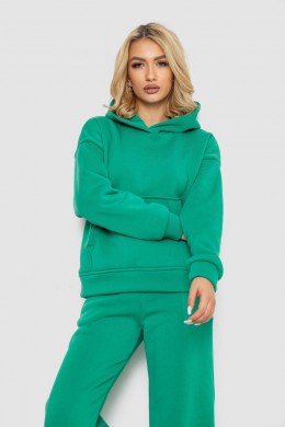 Спортивный костюм женский на флисе, цвет зеленый, 177R056
