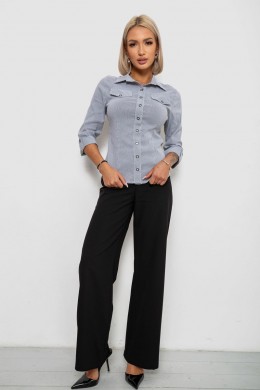 Рубашка классическая в полоску, цвет серый, 230R643-1