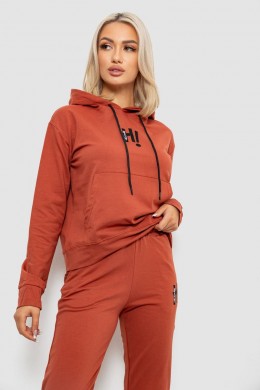 Спортивний костюм жіночий двонитка, колір теракотовий, 214R1419-003