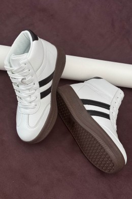 Кроссовки женские демисезонные, цвет бело-черный, 248RSD20