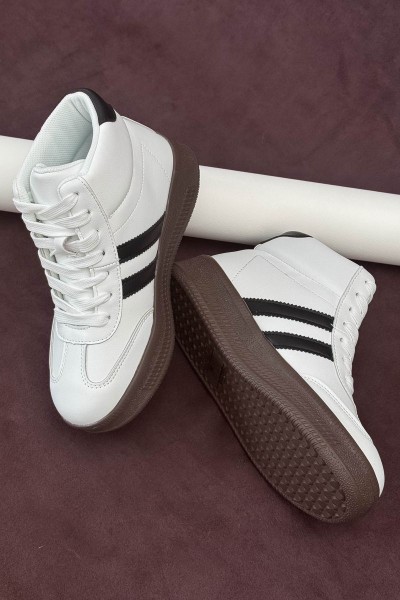 Кроссовки женские демисезонные, цвет бело-черный, 248RSD20