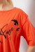 Футболка женская с принтом, цвет оранжевый, 244R3005