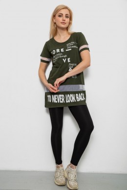 Футболка женская с принтом, цвет хаки, 244R2081