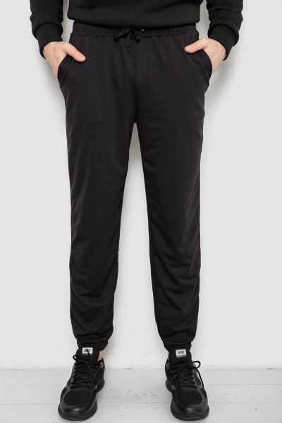 Спортивные штаны мужские двухнитка, цвет черный, 241R8003