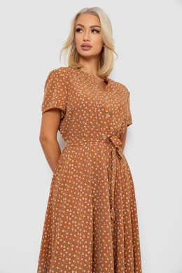 Платье софт с принтом, цвет коричневый, 230R1111