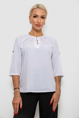 Блуза однотонная, цвет белый, 230R1121-10