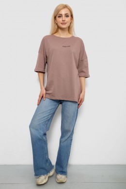 Футболка женская с принтом, цвет мокко, 244R2021-5