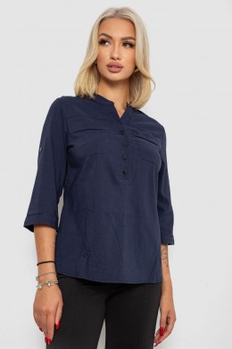 Блуза однотонная, цвет синий, 230R97