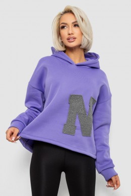 Худи женский с капюшоном на флисе, цвет сиреневый, 257R335