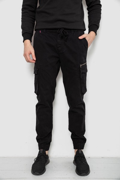 Штаны мужские однотонные, цвет черный, 244R1641