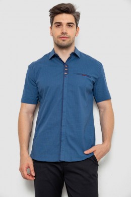 Рубашка мужская с принтом  -уценка, цвет синий, 214R7020-U