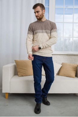 Свитер мужской, цвет бежево-молочный, 161R677