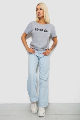 Футболка женская с принтом, цвет серый, 221R5072