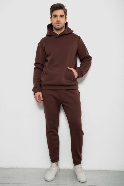 Спортивный костюм мужской на флисе, цвет шоколадный, 238R58573