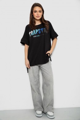 Футболка женская с принтом, цвет черный, 244R4012