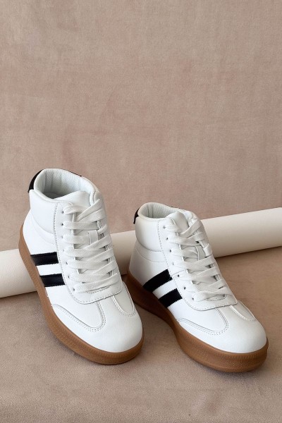 Кроссовки женские демисезонные, цвет бело-черный, 248RSD20-7