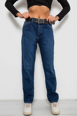 Джинси жіночі однотонні MOM FIT, колір синій, 244R8184