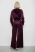 Спортивный костюм женский велюровый, цвет сливовый, 257R4125