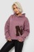 Худи женский с капюшоном на флисе, цвет сливовый, 257R335