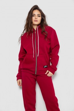 Спортивний костюм жіночий на флісі, колір бордовий, 244R1555