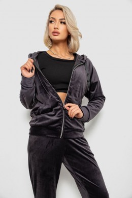Спортивний костюм жіночий велюровий, колір чорнильний, 257R4119-1