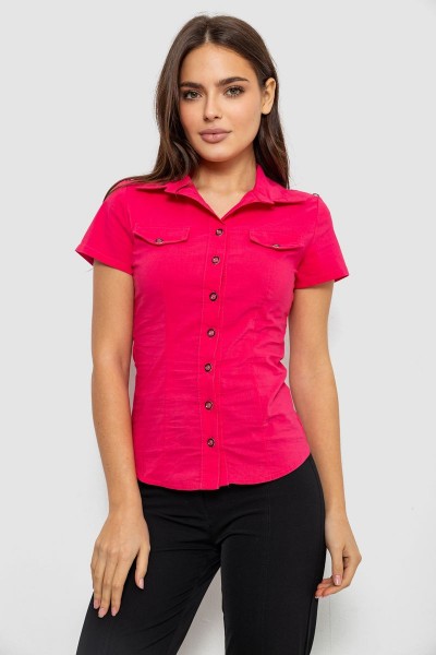 Сорочка жіноча однотонна, колір рожевий, 230R068-1