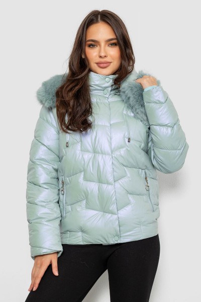 Куртка женская демисезонная короткая, цвет мятный, 244R22-828