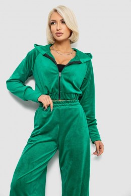 Спортивный костюм женский велюровый, цвет зеленый, 257R4125