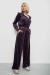 Спортивный костюм женский велюровый, цвет темно-сливовый, 257R4125