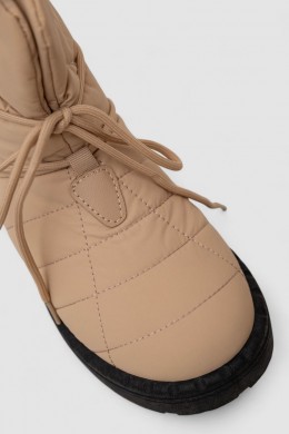 Дутики жіночі зимові на хутрі, колір бежево-чорний, 248RFM100